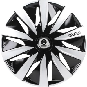 Consegna Rapida Set 4 copricerchi 16" pollici copriruota auto lazio spc1691bksv nero argento